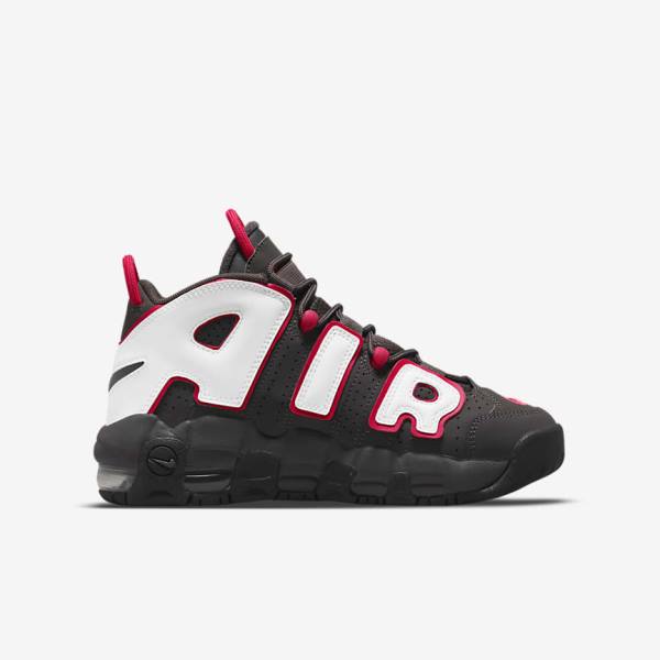 Nike Air More Uptempo Older Sneakers Kinder Grau Schwarz Rot Weiß | NK804VDF