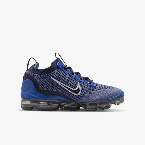 Nike Air VaporMax 2021 FK Older Sneakers Kinder Königsblau Weiß Dunkelgrau Schwarz | NK508KDL