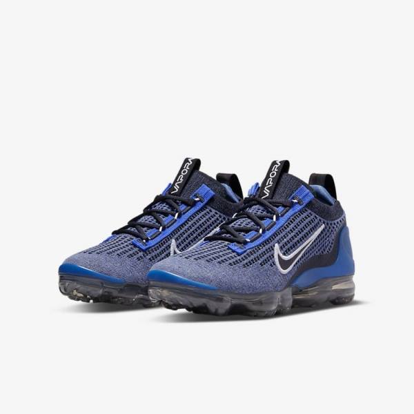 Nike Air VaporMax 2021 FK Older Sneakers Kinder Königsblau Weiß Dunkelgrau Schwarz | NK508KDL