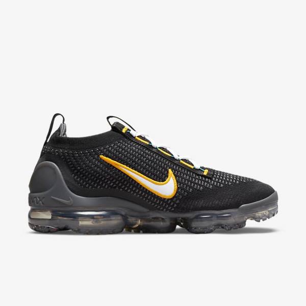 Nike Air VaporMax 2021 FK Sneakers Herren Schwarz Gold Dunkelgrau Weiß | NK745DHT