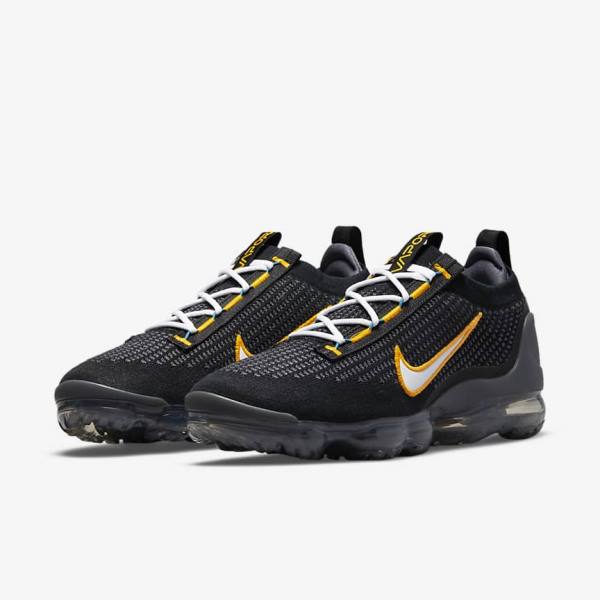 Nike Air VaporMax 2021 FK Sneakers Herren Schwarz Gold Dunkelgrau Weiß | NK745DHT