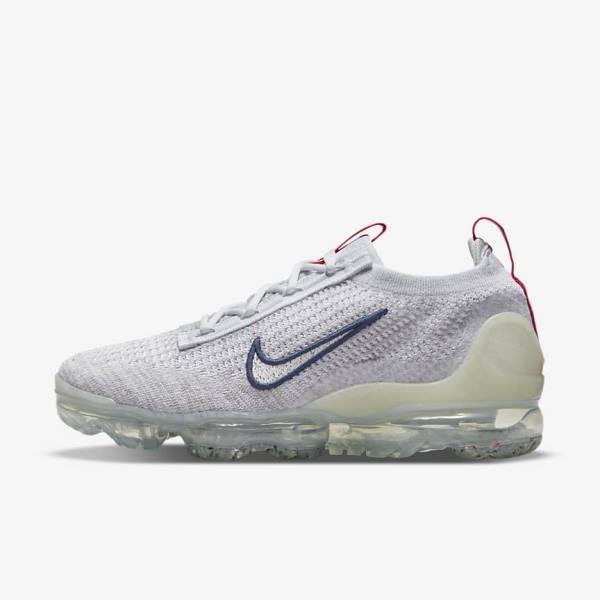 Nike Air VaporMax 2021 Flyknit Sneakers Damen Navy Weiß | NK693JEO