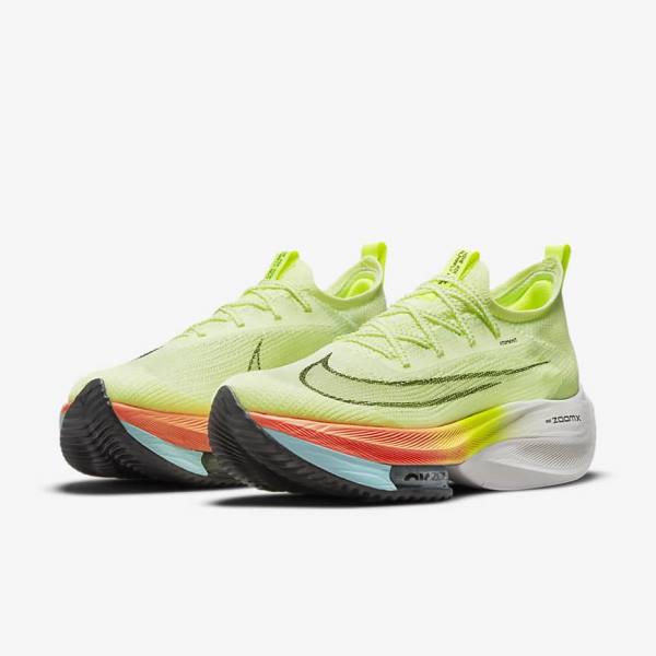 Nike Air Zoom Alphafly NEXT% Flyknit Straßen Rennfahrer Laufschuhe Herren Hellmango Metal Rot Braun Schwarz | NK201LKA