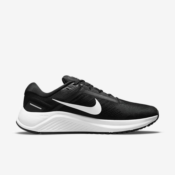 Nike Air Zoom Structure 24 Straßen Laufschuhe Herren Schwarz Weiß | NK142TDO