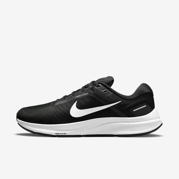 Nike Air Zoom Structure 24 Straßen Laufschuhe Herren Schwarz Weiß | NK142TDO