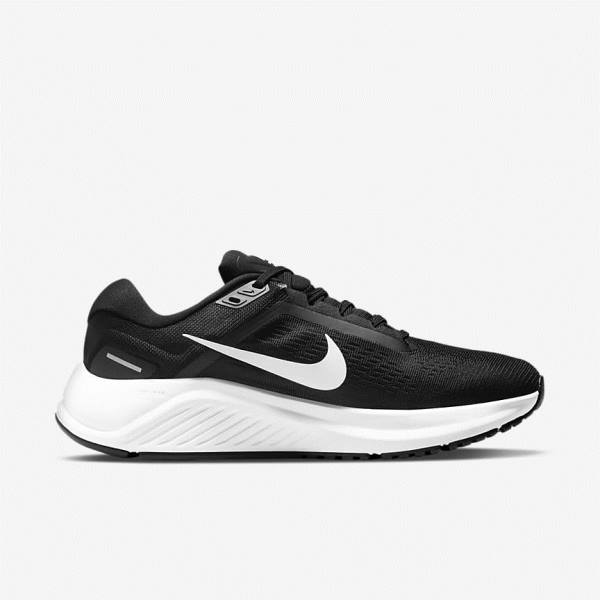 Nike Air Zoom Structure 24 Straßen Laufschuhe Damen Schwarz Weiß | NK803SLT