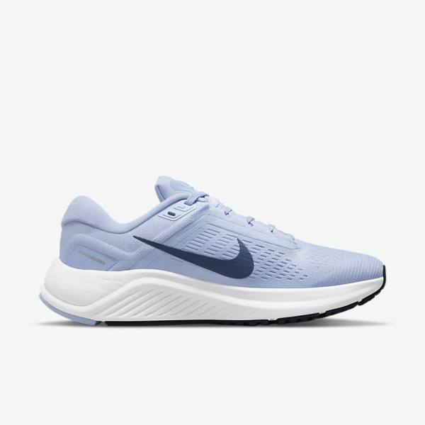 Nike Air Zoom Structure 24 Straßen Laufschuhe Damen Hellblau Weiß Navy Navy | NK812DQL