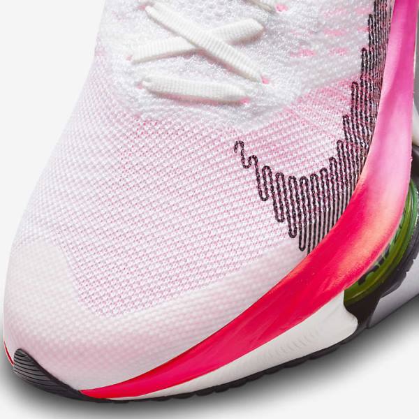 Nike Air Zoom Tempo NEXT% Flyknit Straßen Laufschuhe Herren Weiß Koralle Rosa Schwarz | NK759FKG