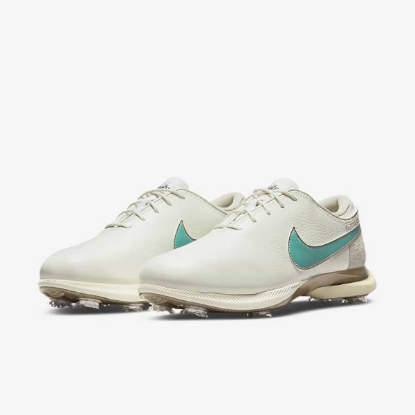 Nike Air Zoom Victory Tour 2 Golfschuhe Damen Weiß Hellbraun Türkis | NK290BXW