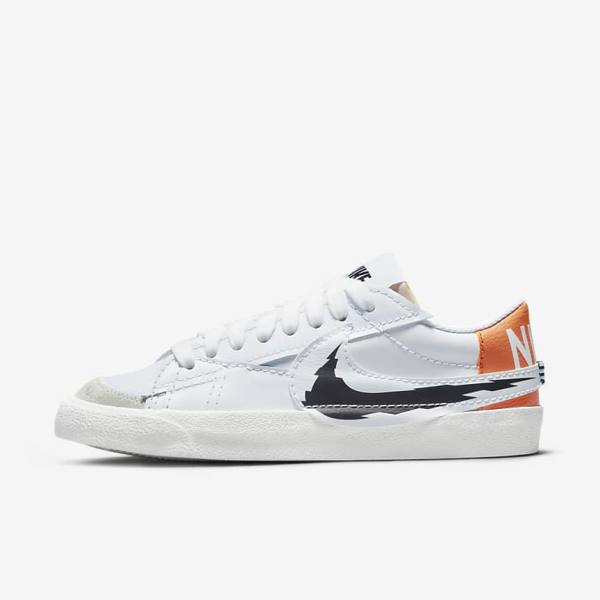 Nike Blazer Low 77 Jumbo Sneakers Herren Weiß Orange Schwarz | NK579SGZ