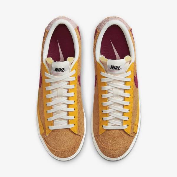 Nike Blazer Low Plattform Sneakers Damen Gold Rosa Bordeaux | NK130GAB