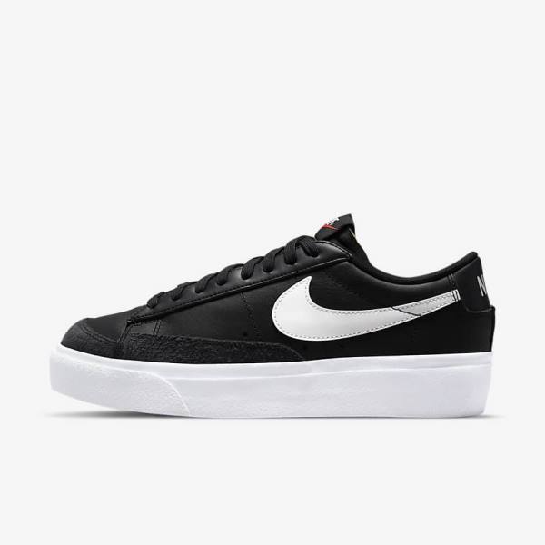 Nike Blazer Low Plattform Sneakers Damen Schwarz | NK962JVW