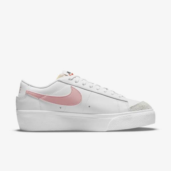 Nike Blazer Low Plattform Sneakers Damen Weiß Schwarz Rosa | NK965BEU