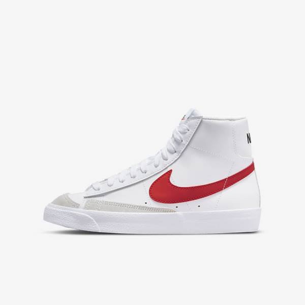 Nike Blazer Mid 77 Older Basketballschuhe Kinder Weiß Blau Schwarz Rot | NK293SKJ