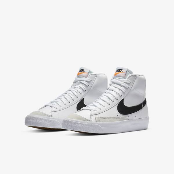 Nike Blazer Mid 77 Older Basketballschuhe Kinder Weiß Orange Schwarz | NK472YIQ