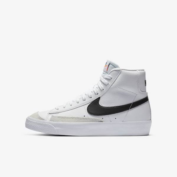 Nike Blazer Mid 77 Older Basketballschuhe Kinder Weiß Orange Schwarz | NK472YIQ