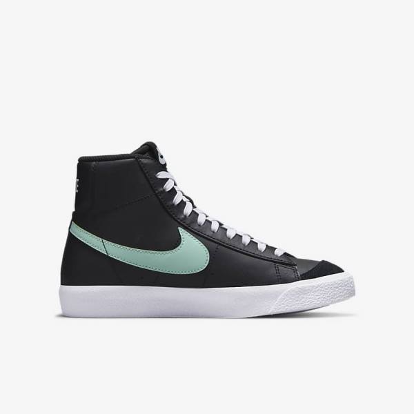 Nike Blazer Mid 77 Older Sneakers Kinder Schwarz Weiß Mintfarben | NK097VLD