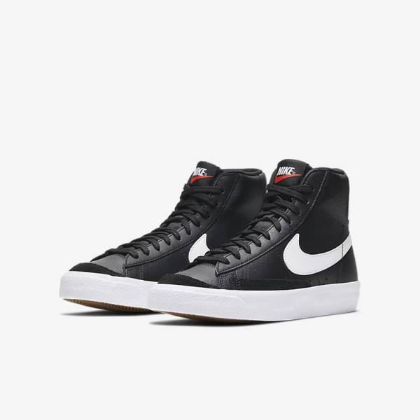 Nike Blazer Mid 77 Older Sneakers Kinder Schwarz Weiß Orange | NK306LGN