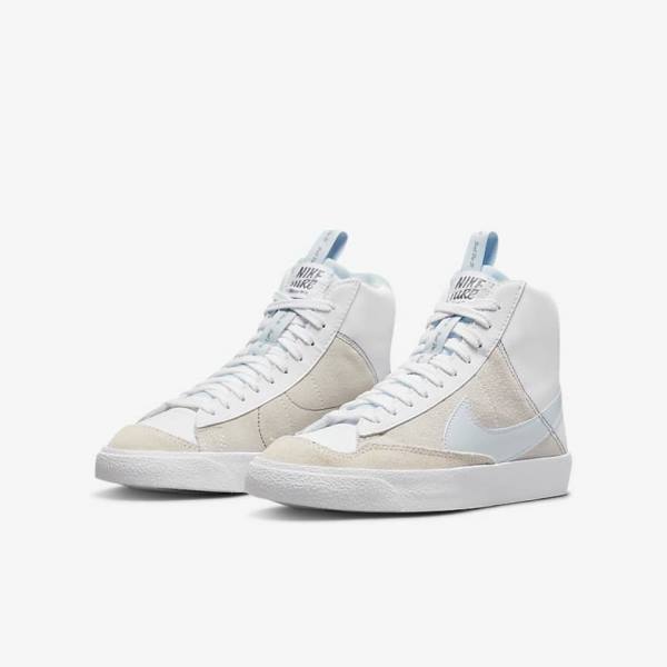 Nike Blazer Mid 77 SE Dance Older Sneakers Kinder Weiß Blau Grau | NK496LTX