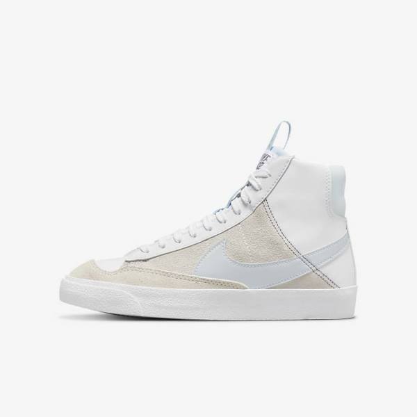 Nike Blazer Mid 77 SE Dance Older Sneakers Kinder Weiß Blau Grau | NK496LTX