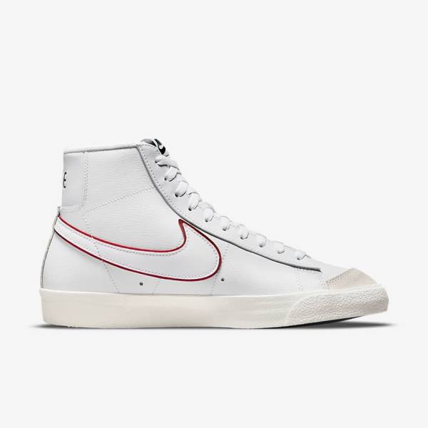 Nike Blazer Mid 77 Sneakers Herren Weiß Grün Metal Silber Rot | NK327VWF