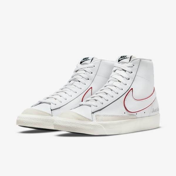 Nike Blazer Mid 77 Sneakers Herren Weiß Grün Metal Silber Rot | NK327VWF