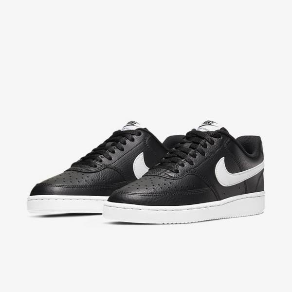 Nike Court Vision Low Sneakers Damen Schwarz Weiß | NK395FON