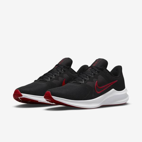 Nike Downshifter 11 Straßen Laufschuhe Herren Schwarz Weiß Dunkelgrau Rot | NK024SQY