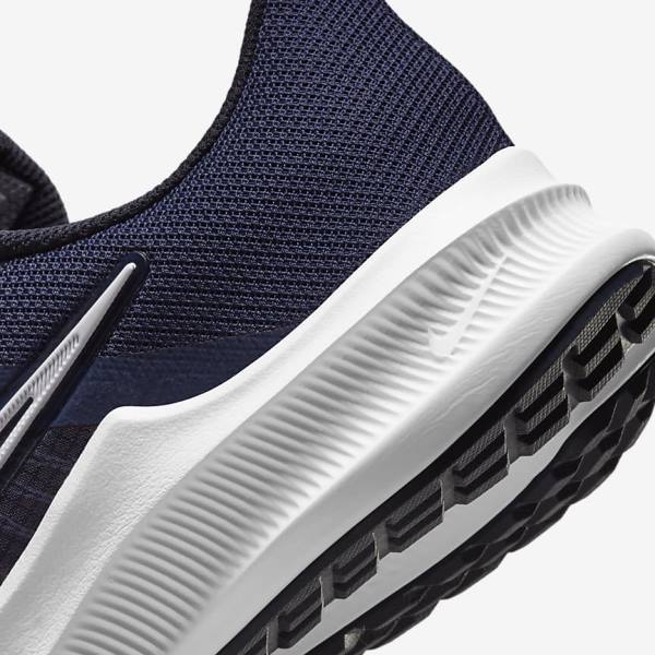 Nike Downshifter 11 Straßen Laufschuhe Herren Navy Dunkelschwarz Weiß | NK547IWF