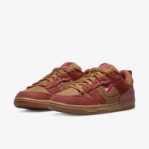 Nike Dunk Low Disrupt 2 Sneakers Damen Braun Orange Rot Rosa | NK245JGW