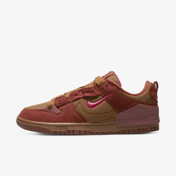 Nike Dunk Low Disrupt 2 Sneakers Damen Braun Orange Rot Rosa | NK245JGW