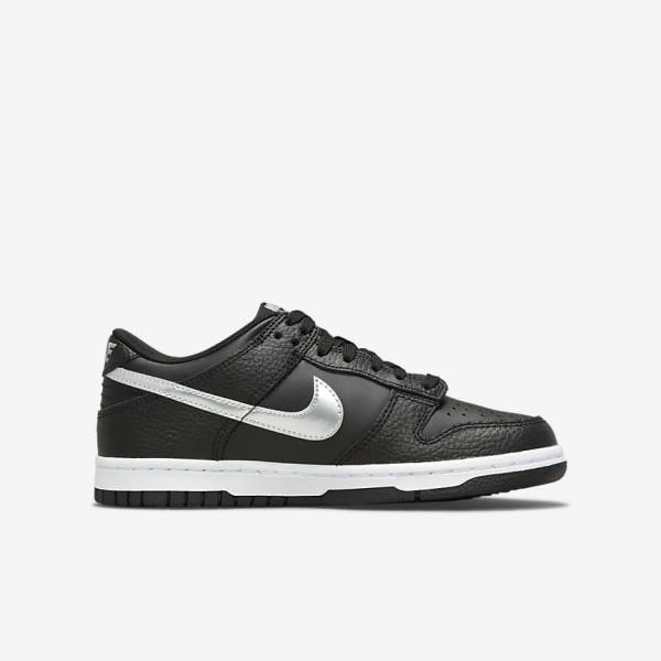 Nike Dunk Low Older Sneakers Kinder Schwarz Grau Weiß | NK529CGT