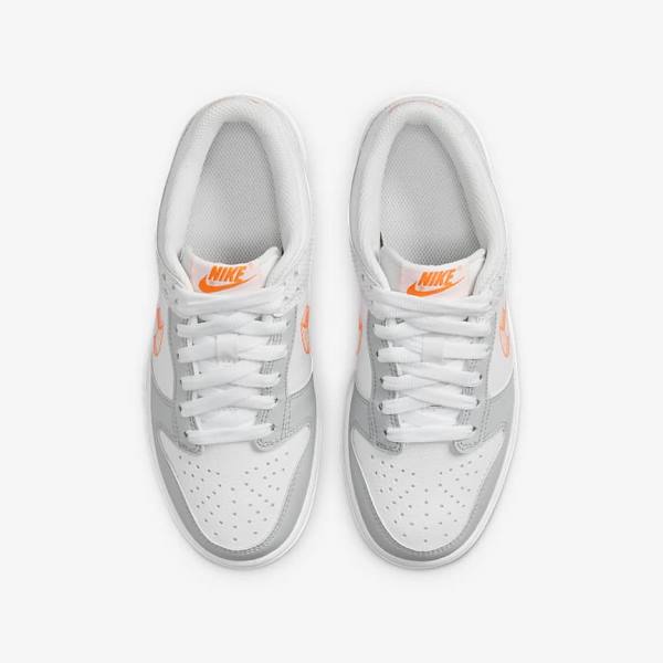 Nike Dunk Low SE Older Sneakers Kinder Weiß Platin Orange | NK403OZT