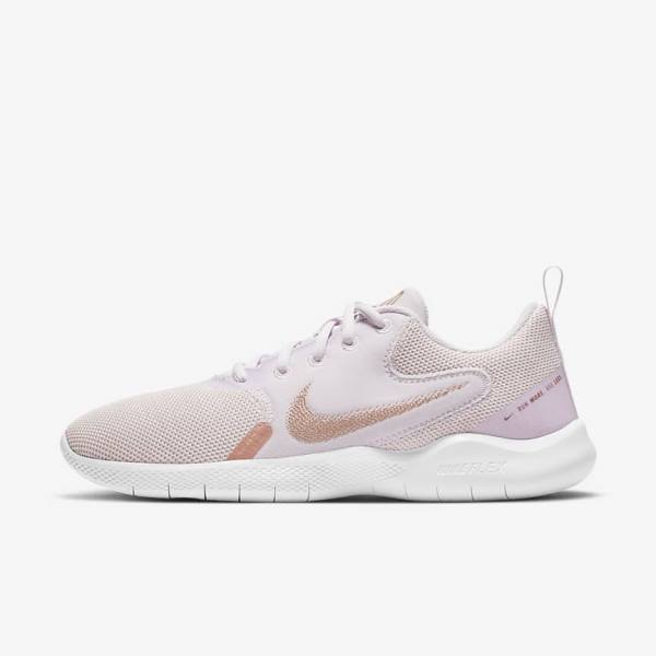 Nike Flex Experience Run 10 Straßen Laufschuhe Damen Helllila Weiß Metal Rot Braun | NK187GWB