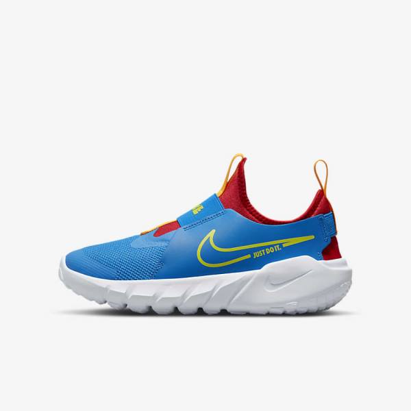 Nike Flex Runner 2 Older Straßen Laufschuhe Kinder Blau Rot Gold Grün | NK763LPE