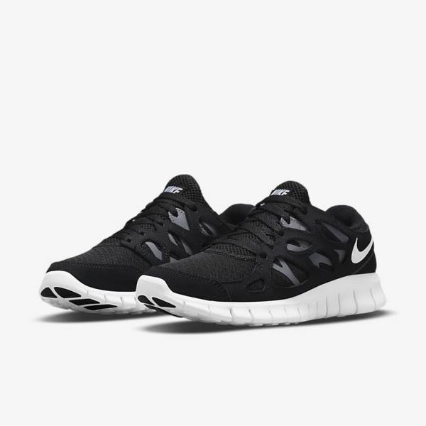 Nike Free Run 2 Sneakers Damen Schwarz Dunkelgrau Weiß | NK814BMA