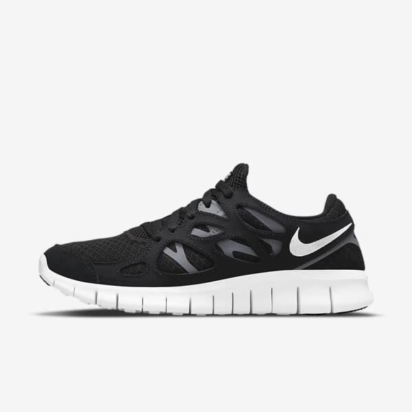 Nike Free Run 2 Sneakers Damen Schwarz Dunkelgrau Weiß | NK814BMA