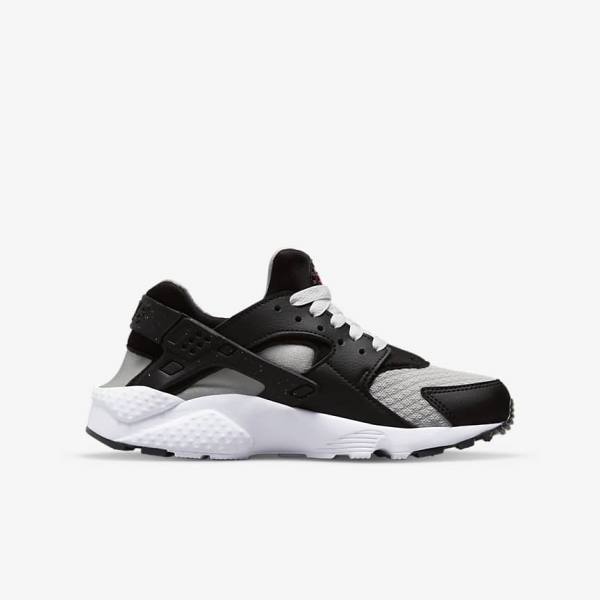 Nike Huarache Run Older Laufschuhe Kinder Schwarz Grau Weiß Rot | NK209NOL