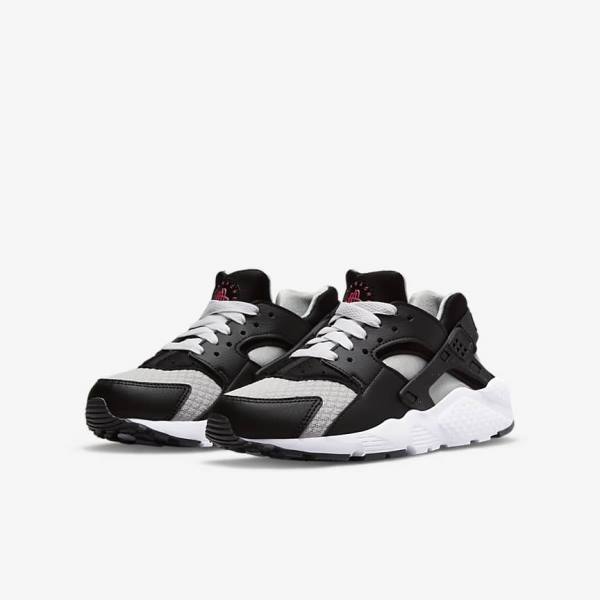 Nike Huarache Run Older Laufschuhe Kinder Schwarz Grau Weiß Rot | NK209NOL