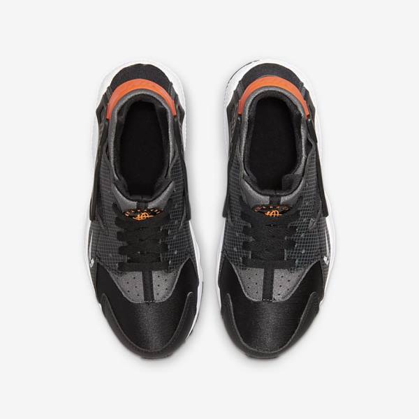 Nike Huarache Run Older Sneakers Kinder Schwarz Orange Grau Weiß | NK307GHL