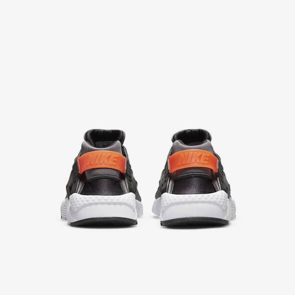 Nike Huarache Run Older Sneakers Kinder Schwarz Orange Grau Weiß | NK307GHL