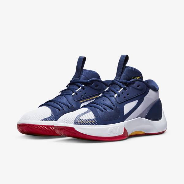 Nike Jordan Zoom Separate Basketballschuhe Herren Navy Weiß Rot Gold | NK762CQN