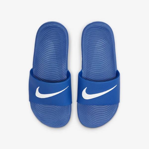 Nike Kawa Older Badelatschen Kinder Blau Weiß | NK569QFX