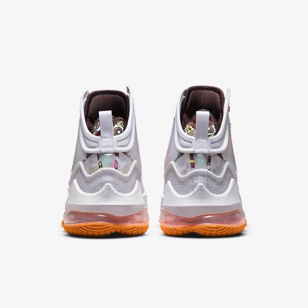 Nike LeBron 19 Basketballschuhe Damen Grau Orange Hellrot Grün | NK269SOK