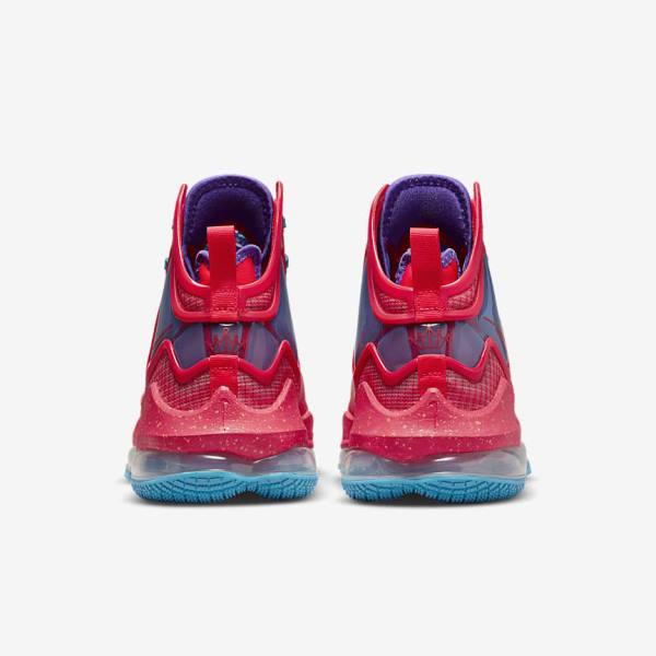 Nike LeBron 19 Basketballschuhe Damen Rot Blau Lila Rot | NK546LGS