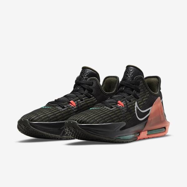 Nike LeBron Witness 6 Basketballschuhe Damen Schwarz Rot Metal Silber | NK946ADI