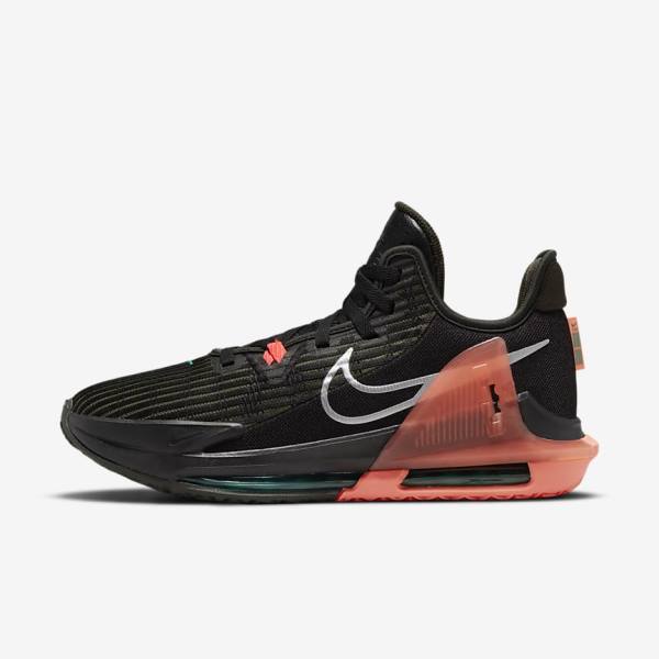 Nike LeBron Witness 6 Basketballschuhe Damen Schwarz Rot Metal Silber | NK946ADI