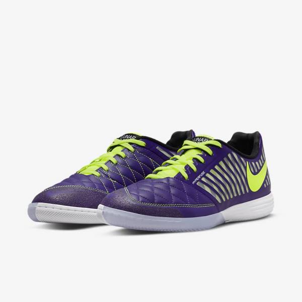 Nike Lunar Gato II IC Indoor Court Fußballschuhe Herren Lila Schwarz Weiß | NK126UZY