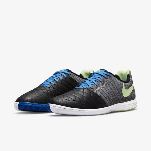 Nike Lunar Gato II IC Indoor Court Fußballschuhe Herren Schwarz Hellblau Hellgrün | NK657QJD