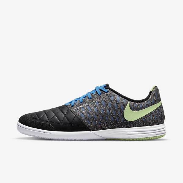 Nike Lunar Gato II IC Indoor Court Fußballschuhe Herren Schwarz Hellblau Hellgrün | NK657QJD